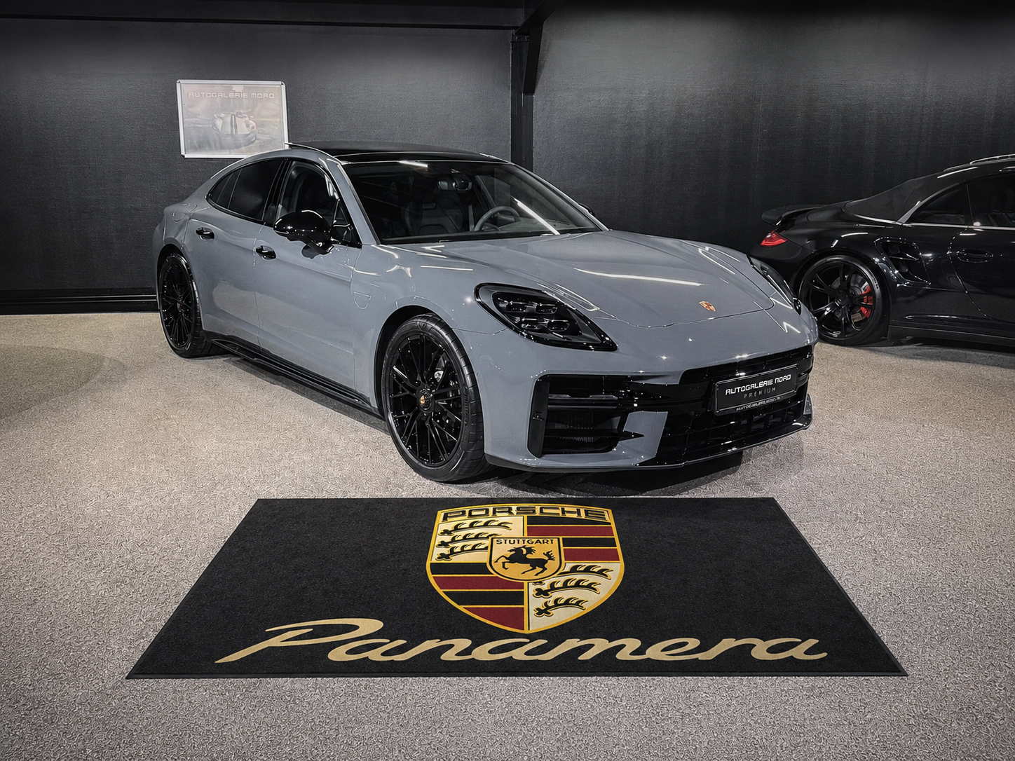 Porsche Panamera Garage Floor Mat 5x7 FT (60x87 Inches) Premium Showroom Rug Wall Decor