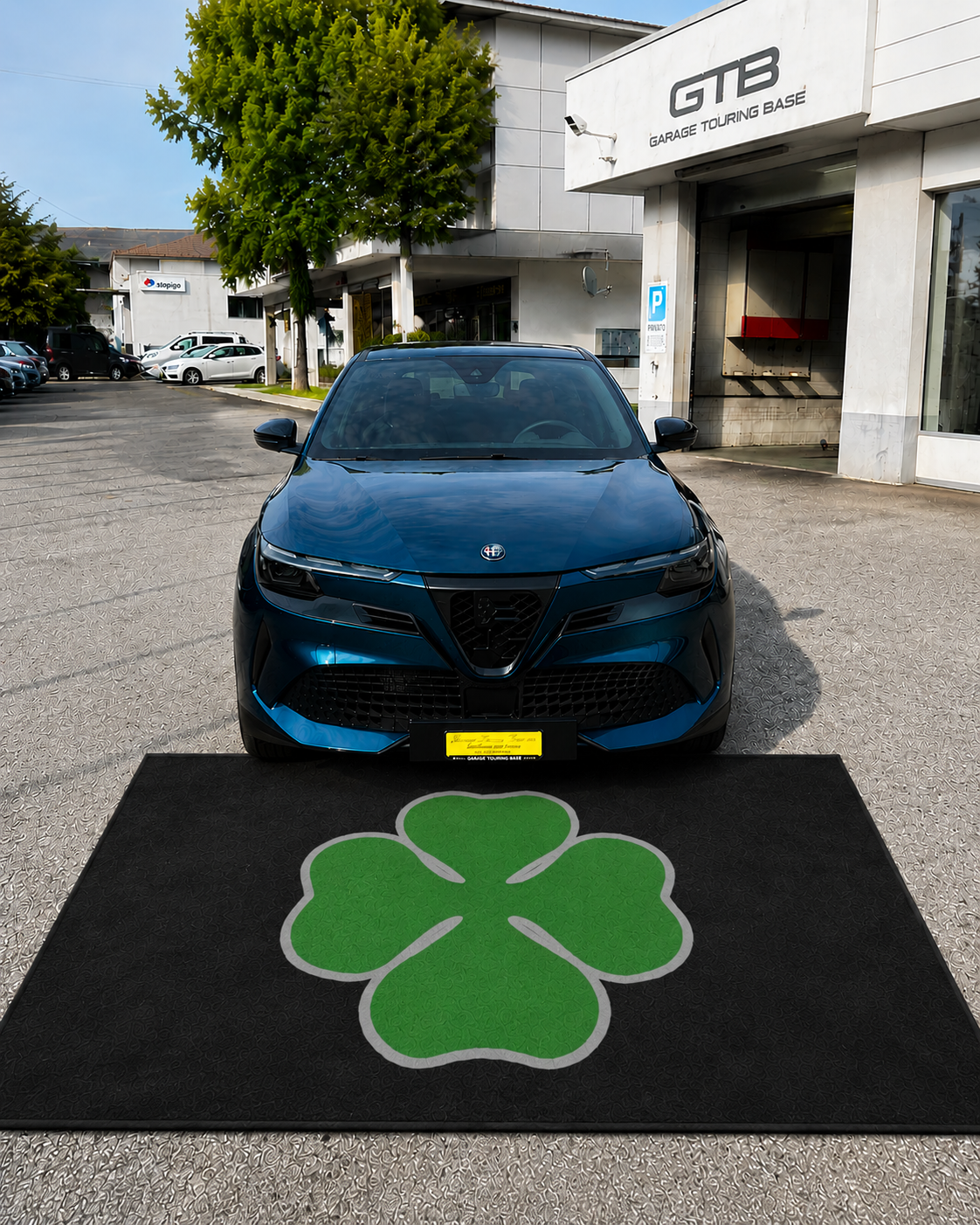 Alfa Romeo Garage Floor Mat 5x7 FT (60x87 Inches) Premium Showroom Rug & Wall Decor