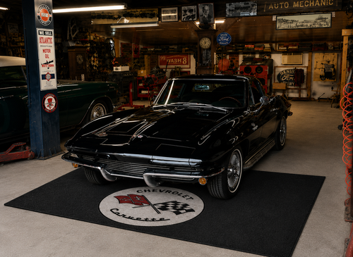 Corvette C2 Garage Floor Mat 5x7 FT (60x87 Inches) Premium Showroom Rug Wall Decor