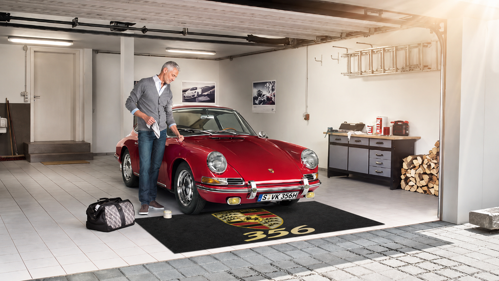 Porsche 356 Garage Floor Mat 5x7 FT (60x87 Inches) Premium Showroom Rug Wall Decor