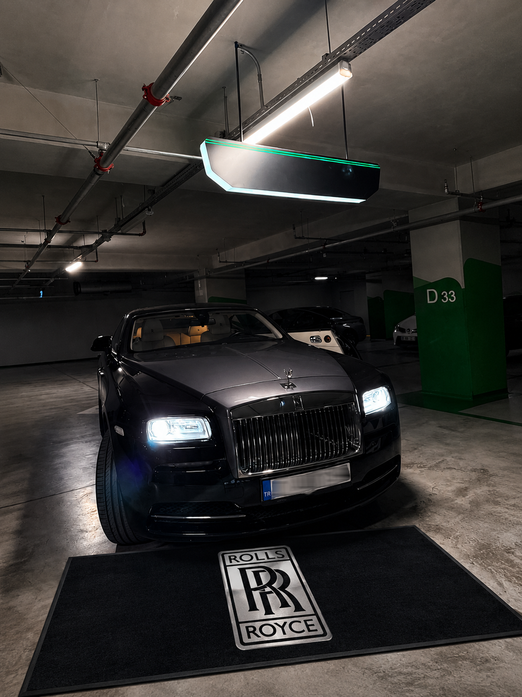 Rolls Royce Garage Floor Mat 5x7 FT (60x87 Inches) Premium Showroom Rug Wall Decor