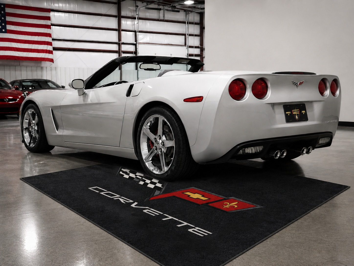 Corvette C6 Garage Floor Mat 5x7 FT (60x87 Inches) Premium Showroom Rug Wall Decor