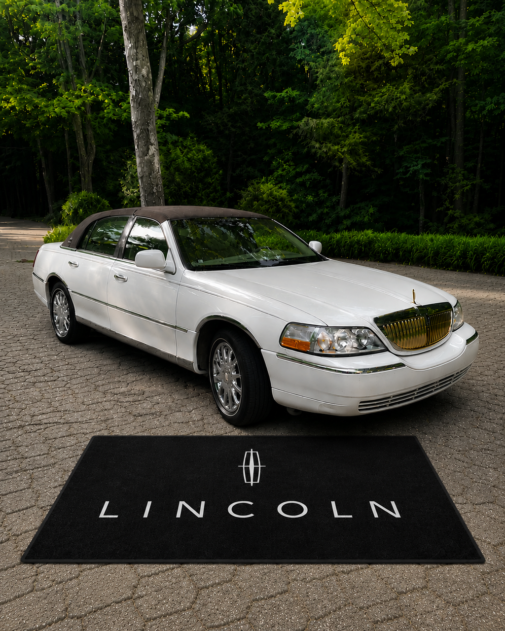 Lincoln Garage Floor Mat 5x7 FT (60x87 Inches) Premium Showroom Rug Wall Decor
