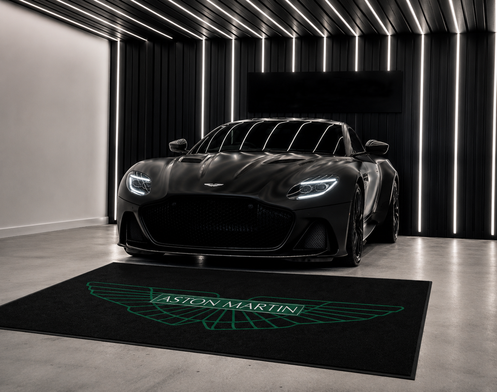 Aston Martin Garage Floor Mat 5x7 FT (60x87 Inches) Premium Showroom Rug & Wall Decor