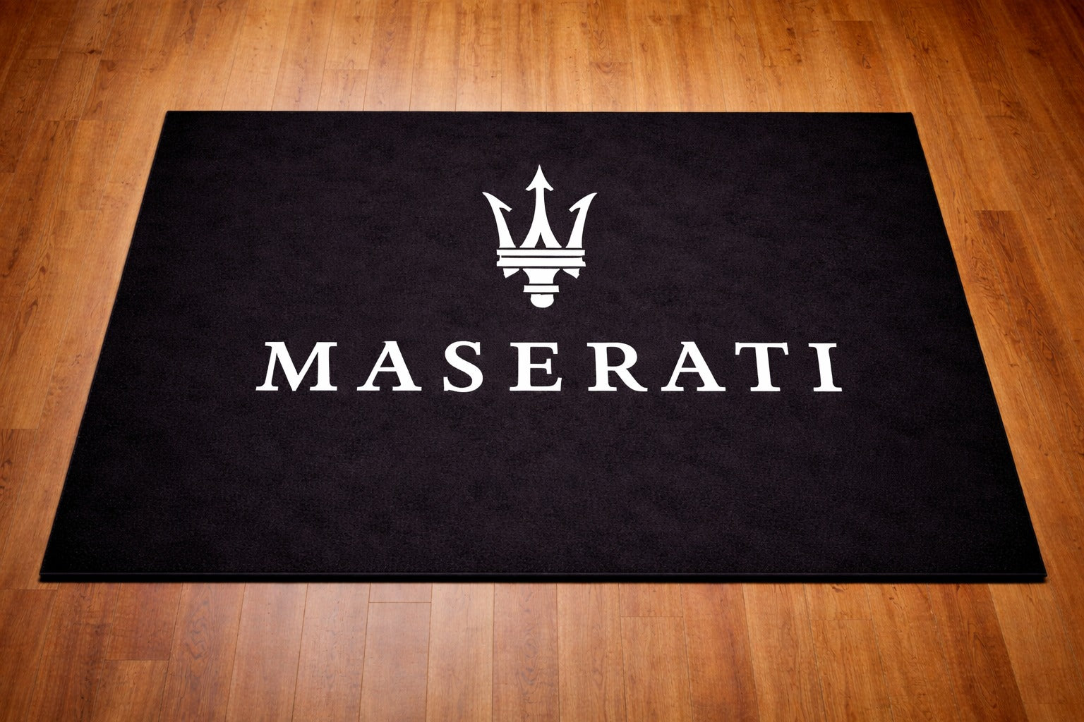Maserati Garage Floor Mat 5x7 FT (60x87 Inches) Premium Showroom Rug & Wall Decor Luxury Racing Style