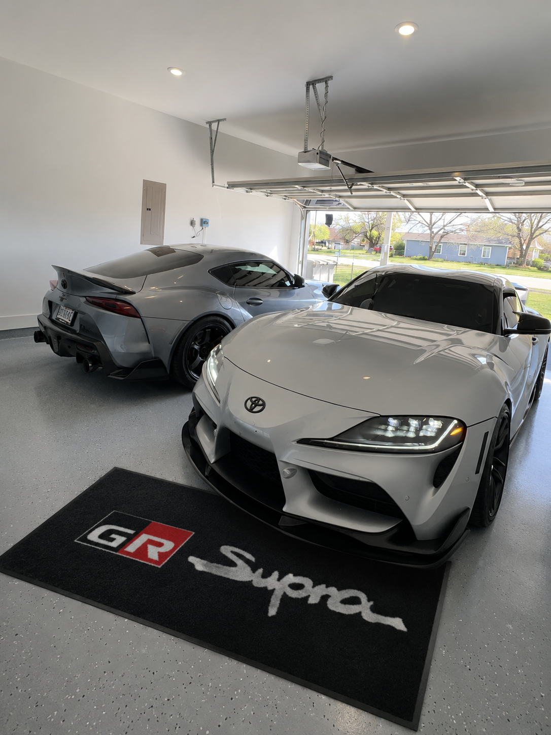 Toyota GR Supra Garage Floor Mat 5x7 FT (60x87 Inches) Premium Showroom Rug Wall Decor