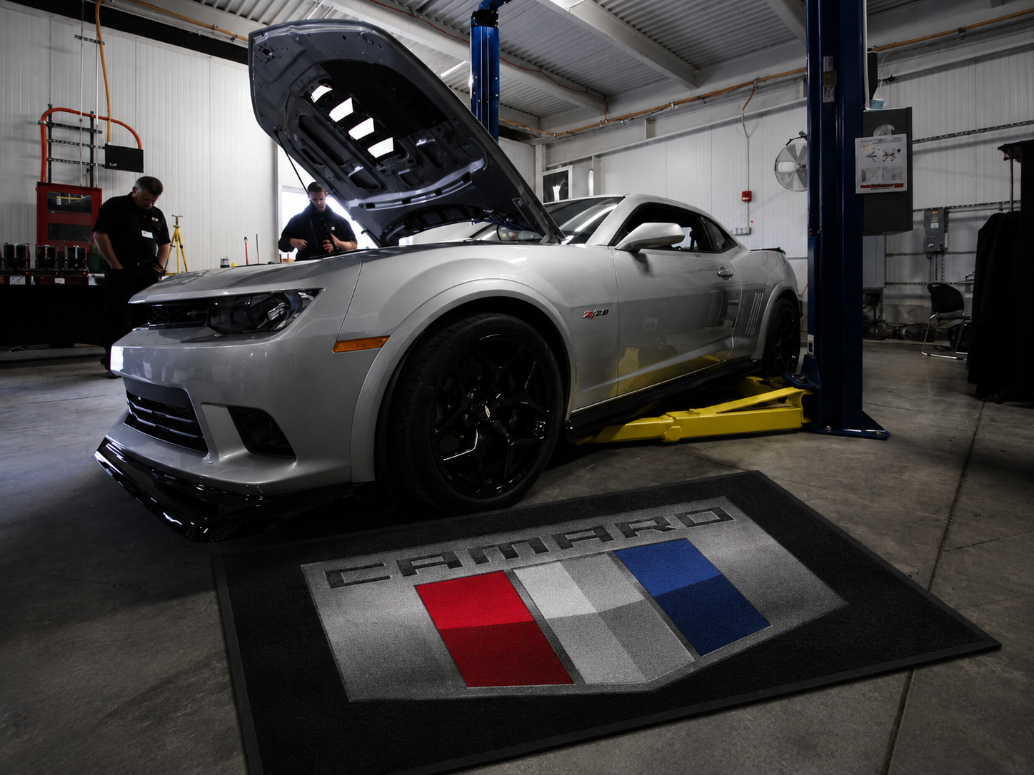 Camaro Garage Floor Mat 5x7 FT (60x87 Inches) Premium Showroom Rug & Wall Decor