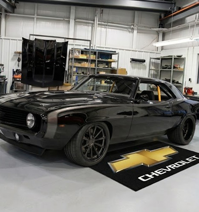 Chevrolet Garage Floor Mat 5x7 FT (60x87 Inches) Premium Showroom Rug Wall Decor