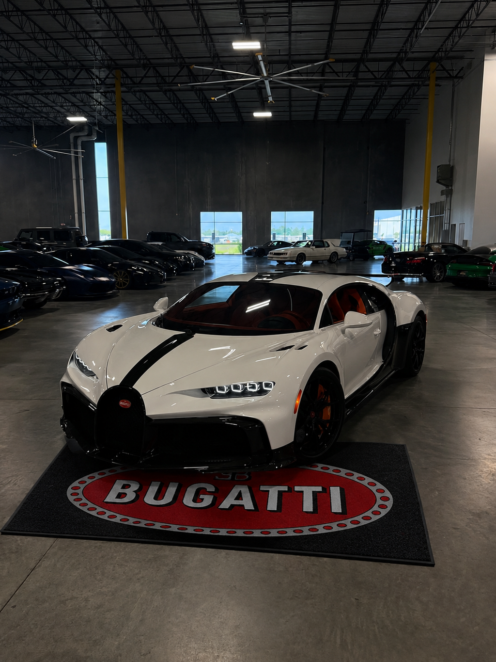 Bugatti Garage Floor Mat 5x7 FT (60x87 Inches) Premium Showroom Rug & Wall Decor