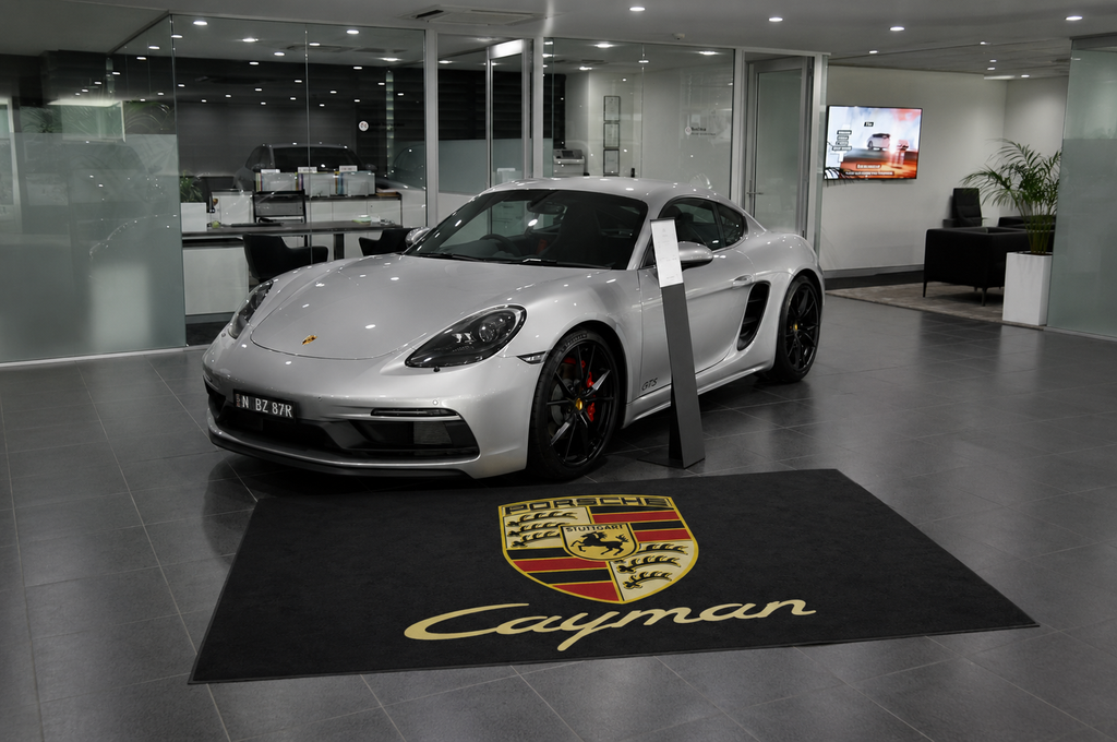 Porsche Cayman Garage Floor Mat 5x7 FT (60x87 Inches) Premium Showroom Rug Wall Decor