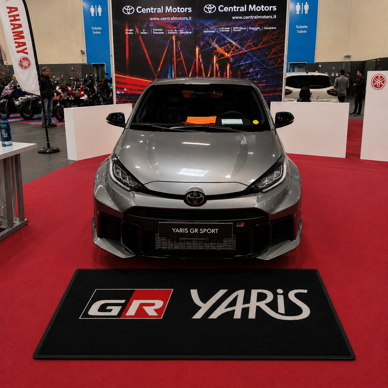 Toyota GR Yaris Garage Floor Mat 5x7 FT (60x87 Inches) Premium Showroom Rug Wall Decor