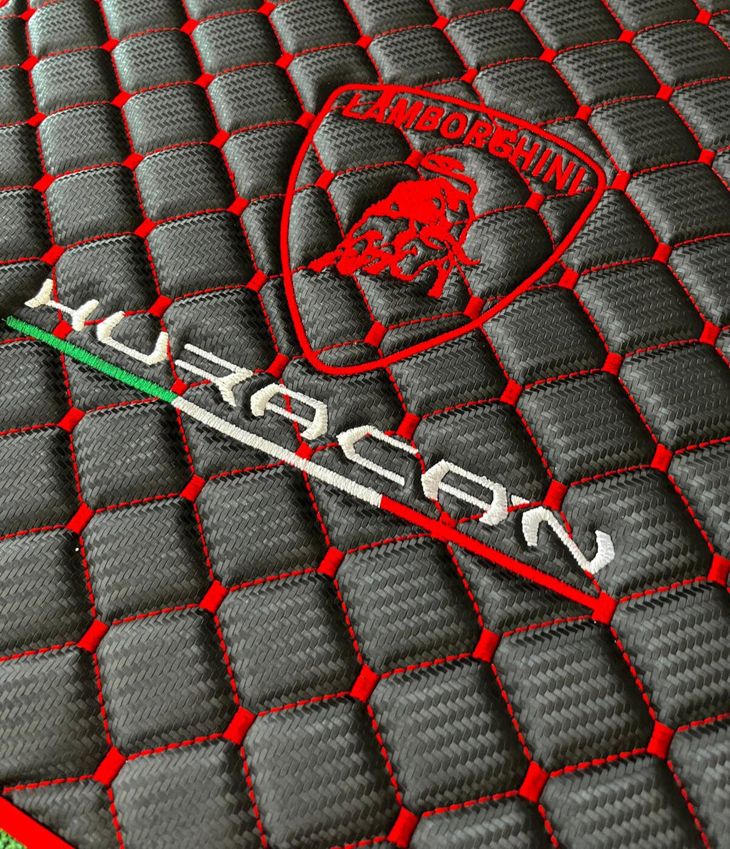 Lamborghini HURACAN Leather Car Floor Mat, Lamborghini Waterproof Custom Car Mat