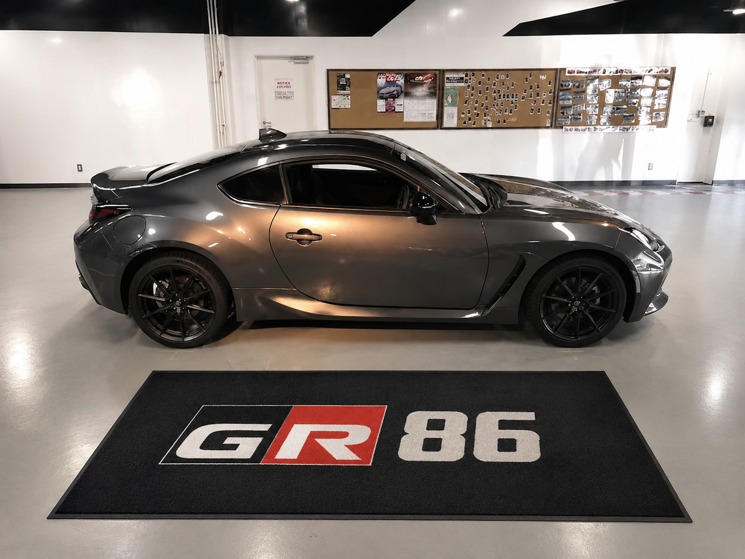 Toyota GR86 Garage Floor Mat 5x7 FT (60x87 Inches) Premium Showroom Rug Wall Decor