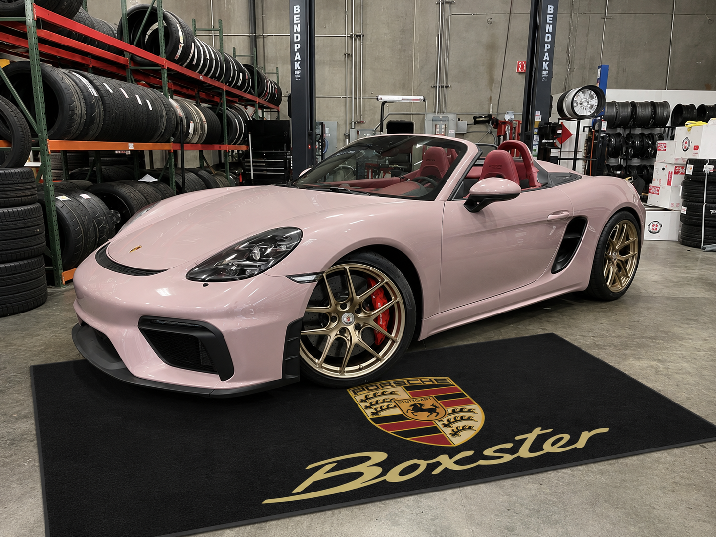 Porsche Boxster Garage Floor Mat 5x7 FT (60x87 Inches) Premium Showroom Rug Wall Decor