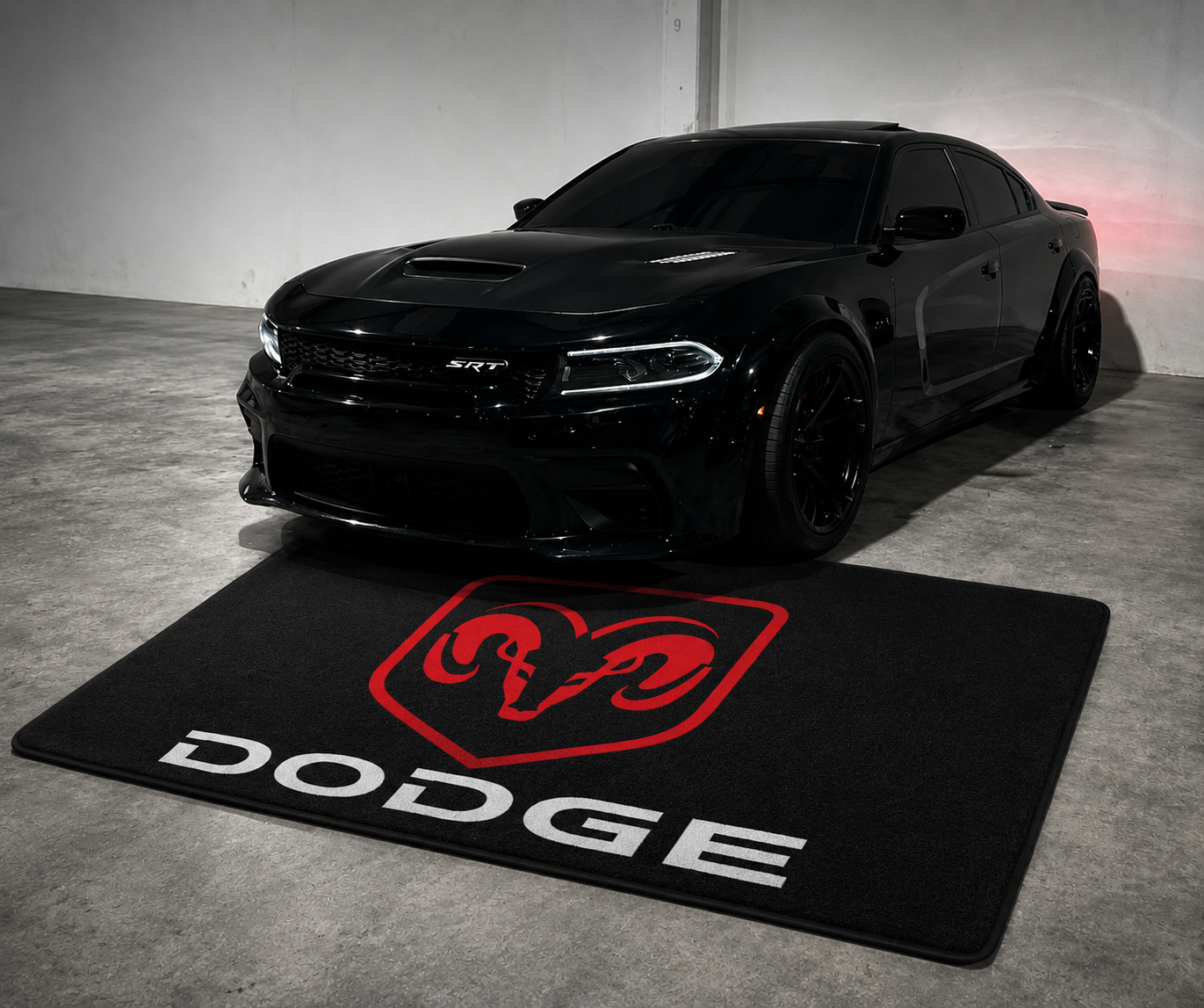 Dodge Garage Floor Mat 5x7 FT (60x87 Inches) Premium Showroom Rug Wall Decor