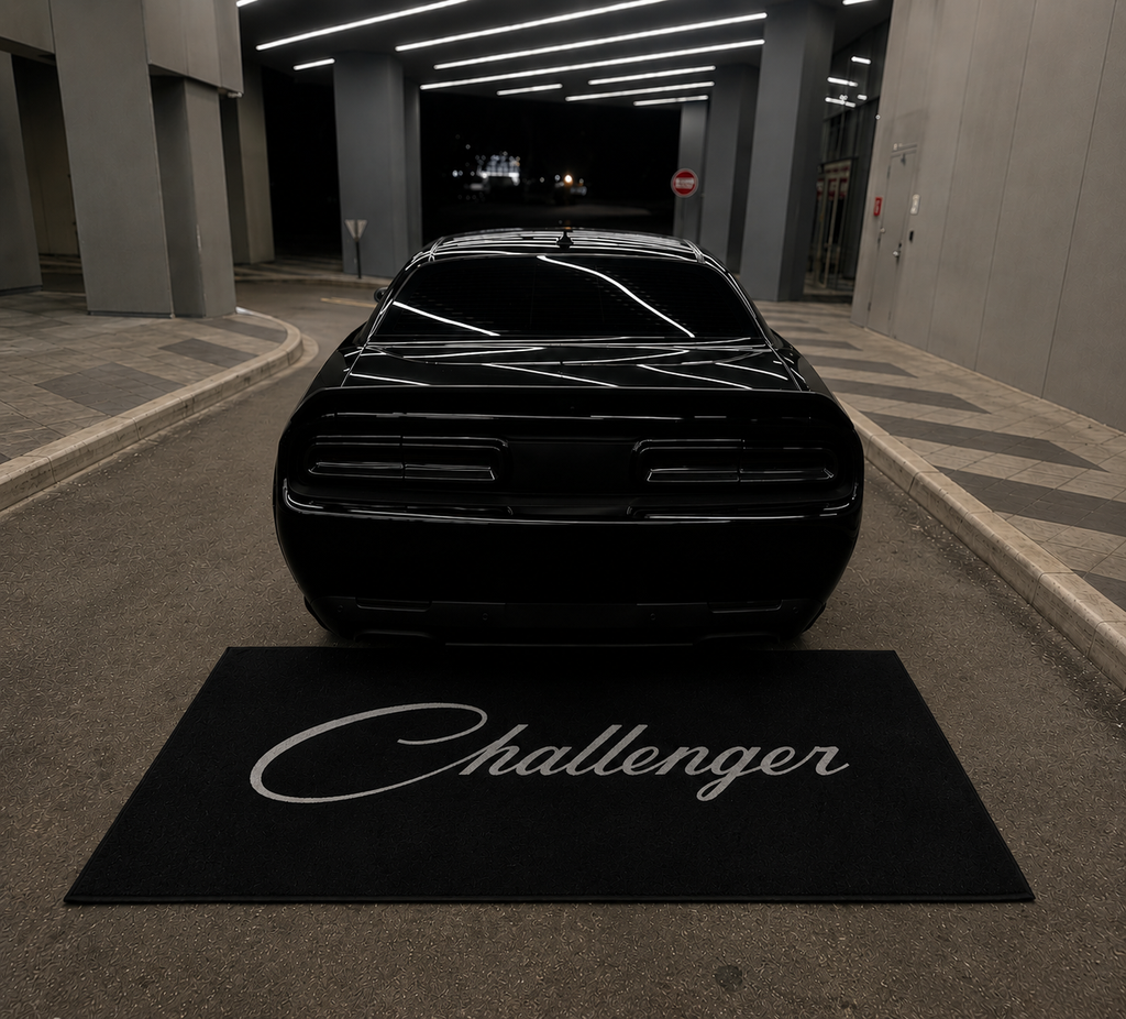 Challenger Garage Floor Mat 5x7 FT (60x87 Inches) Premium Showroom Rug Wall Decor