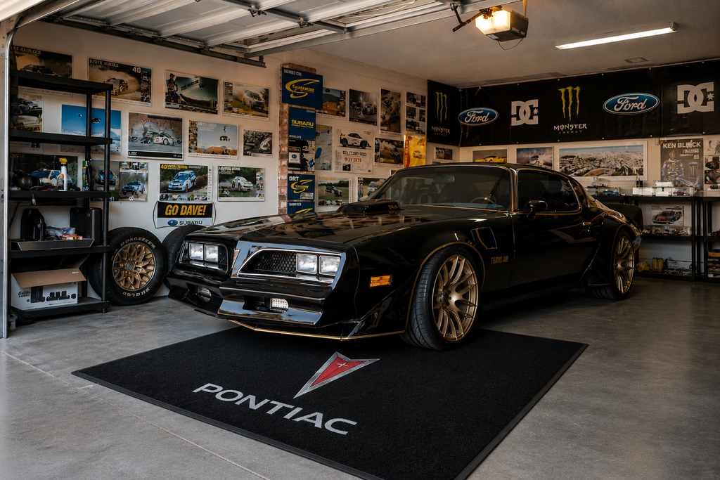 Pontiac Garage Floor Mat 5x7 FT (60x87 Inches) Premium Showroom Rug Wall Decor