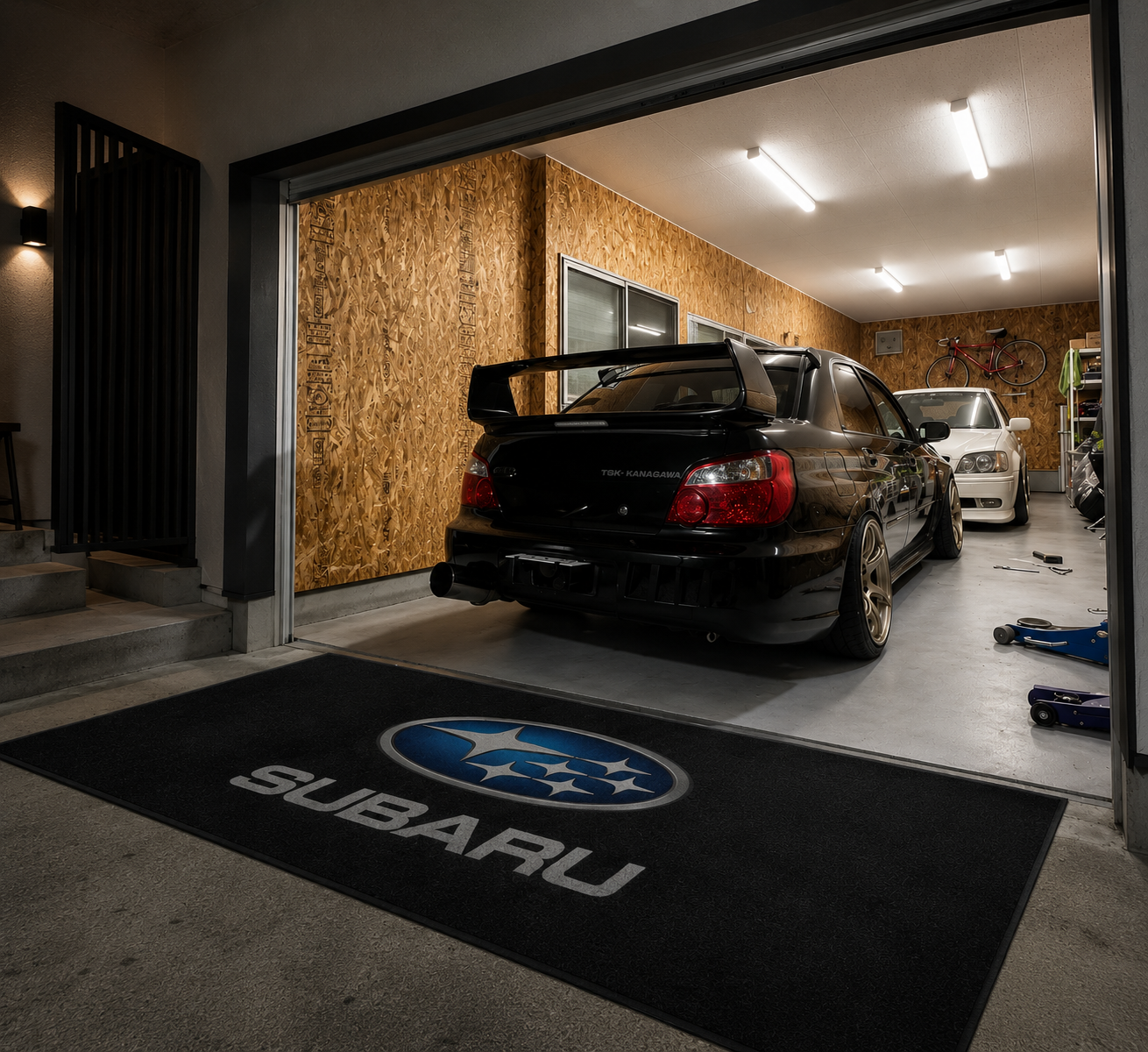 Subaru Garage Floor Mat 5x7 FT (60x87 Inches) Premium Showroom Rug Wall Decor