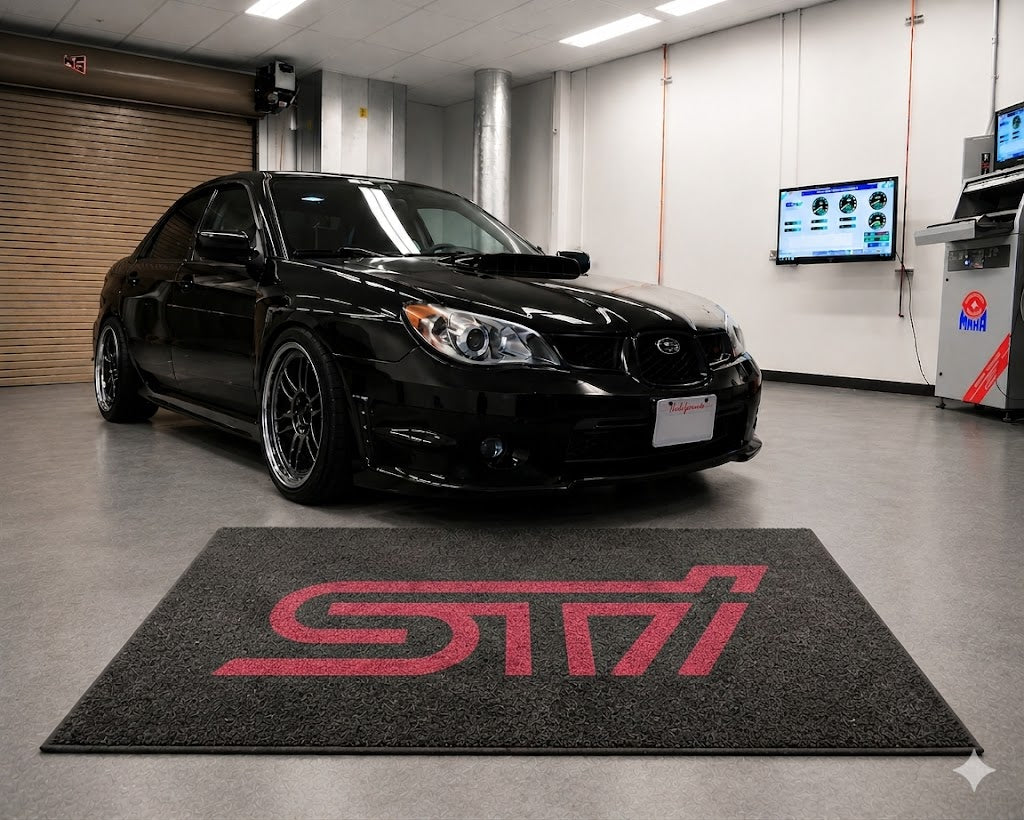 Subaru STI Garage Floor Mat 5x7 FT (60x87 Inches) Premium Showroom Rug Wall Decor