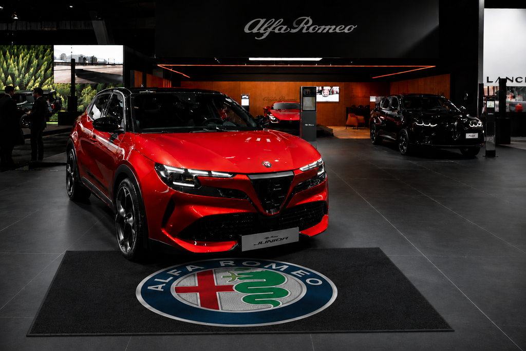 Alfa Romeo Garage Floor Mat 5x7 FT (60x87 Inches) Premium Showroom Rug & Wall Decor Luxury Racing Style