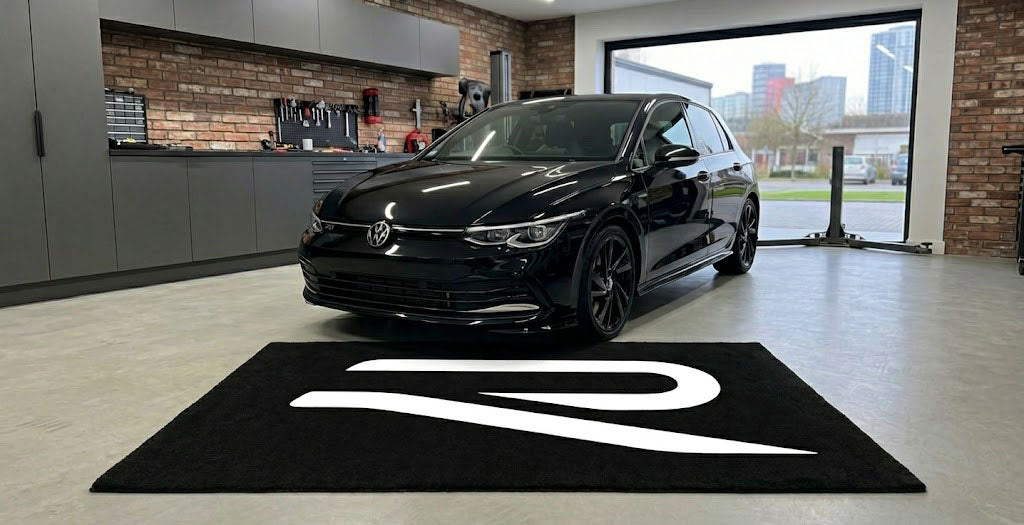 VW Golf R Garage Floor Mat 5x7 FT (60x87 Inches) Premium Showroom Rug Wall Decor
