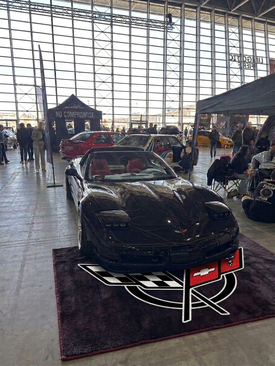 Corvette C5 Garage Floor Mat 5x7 FT (60x87 Inches) Premium Showroom Rug Wall Decor
