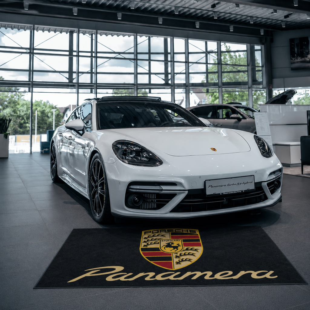 Porsche Panamera Garage Floor Mat 5x7 FT (60x87 Inches) Premium Showroom Rug Wall Decor