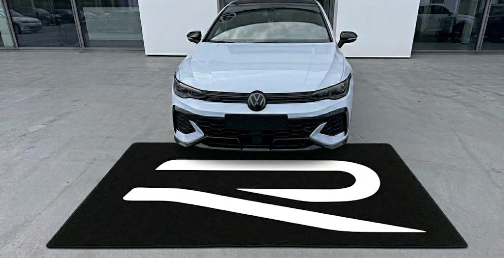 VW Golf R Garage Floor Mat 5x7 FT (60x87 Inches) Premium Showroom Rug Wall Decor