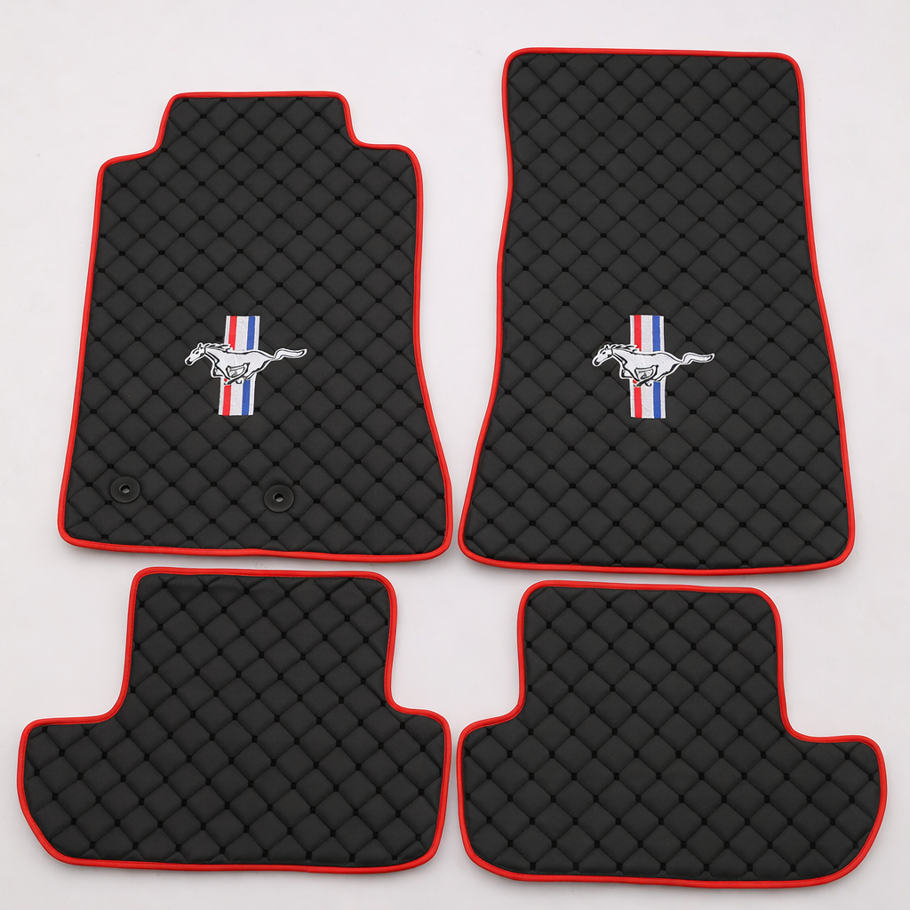 For Ford Mustang Car Floor Mats Custom fit Leather for all Mustang Model Waterproof Carpet Liner