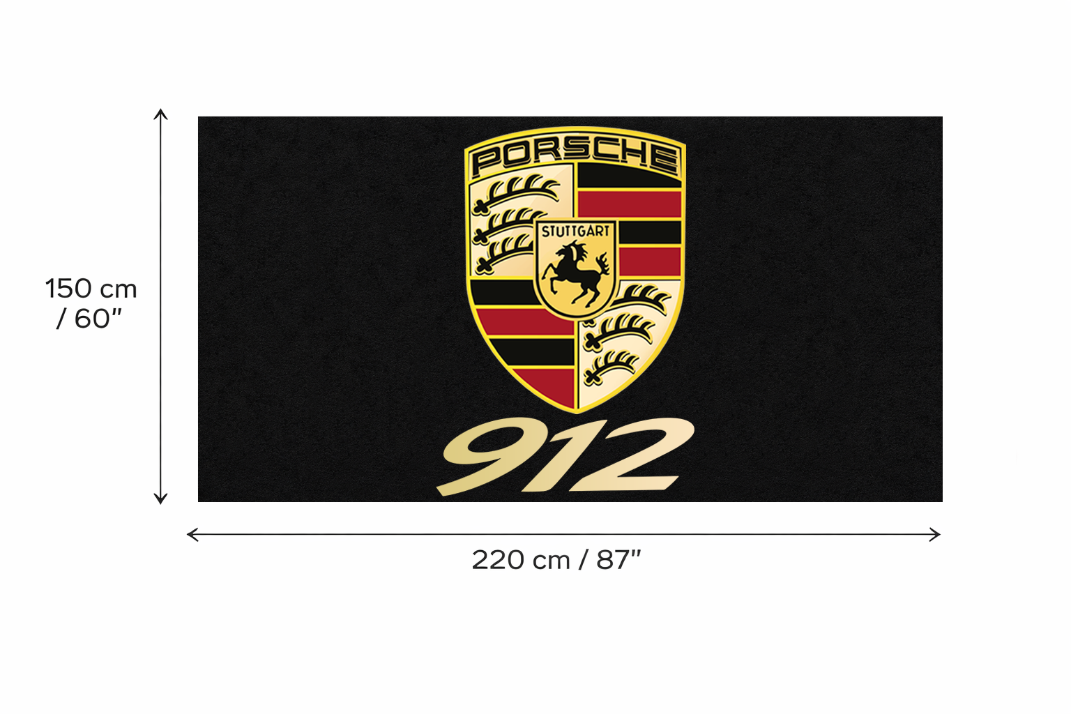 Porsche 912 Garage Floor Mat 5x7 FT (60x87 Inches) Premium Showroom Rug Wall Decor