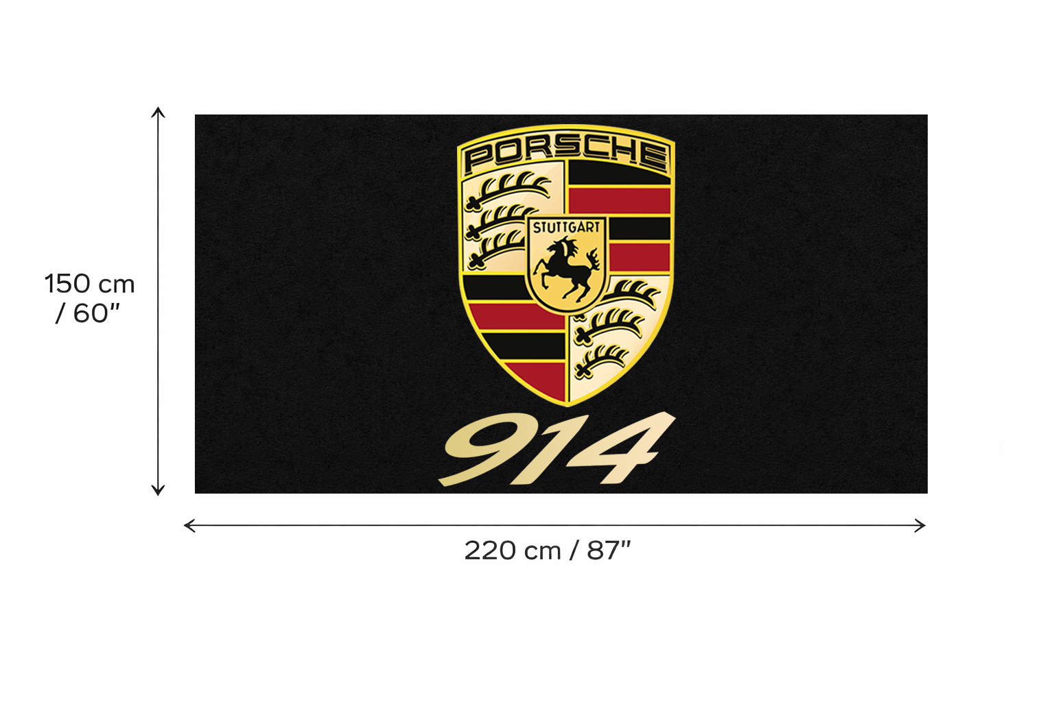 Porsche 914 Garage Floor Mat 5x7 FT (60x87 Inches) Premium Showroom Rug Wall Decor