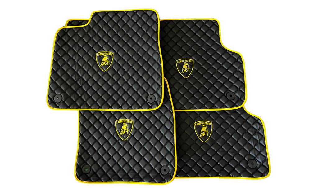 Lamborghini Leather Car Floor Mat, Lamborghini Waterproof Custom Car Mat