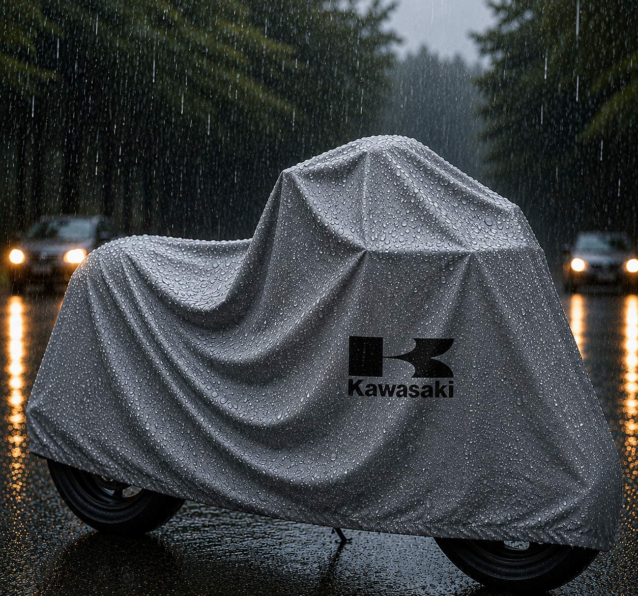 Kawasaki Motorcycle Protective Outdoor Cover – Rain, Sun & Dust Resistant