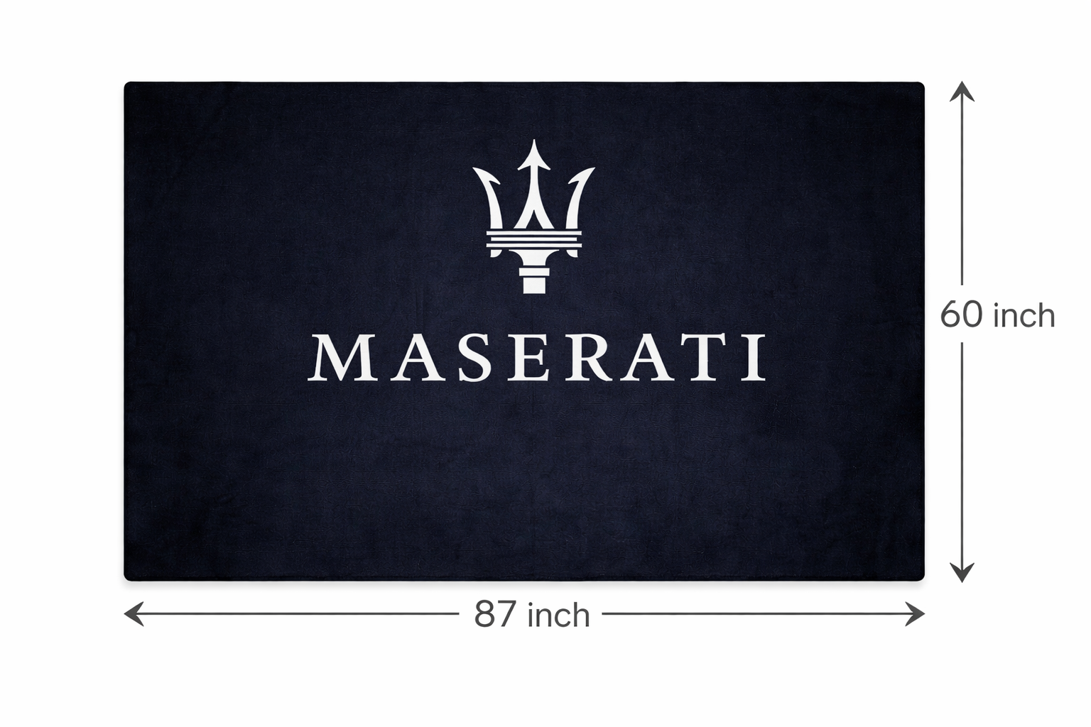 Maserati Garage Floor Mat 5x7 FT (60x87 Inches) Premium Showroom Rug & Wall Decor Luxury Racing Style