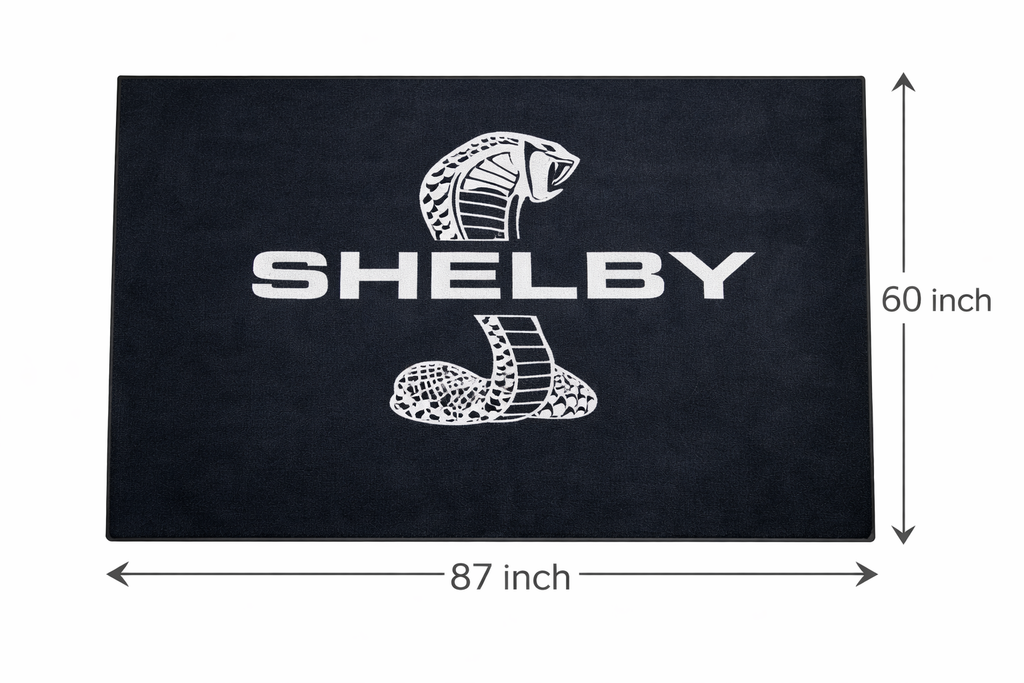 Shelby Garage Floor Mat 5x7 FT (60x87 Inches) Premium Showroom Rug & Wall Decor Luxury Racing Style