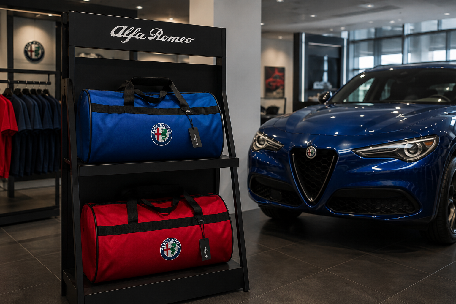 Luxury Alfa Romeo Duffel - Trunk Bag 12" × 20"