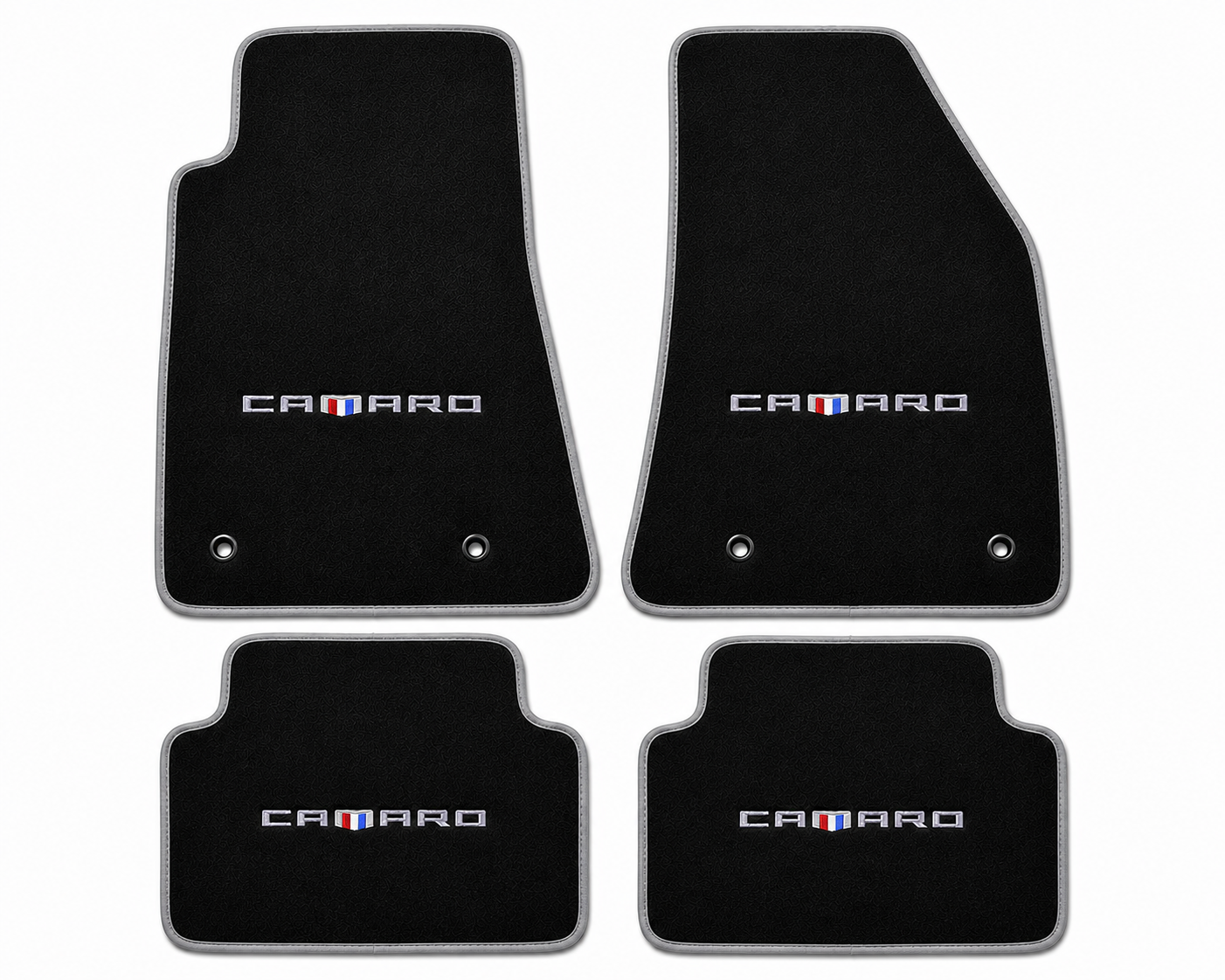 Camaro Floor Mats - Carpet Velour Mats For Camaro with Custom Stitch Logo