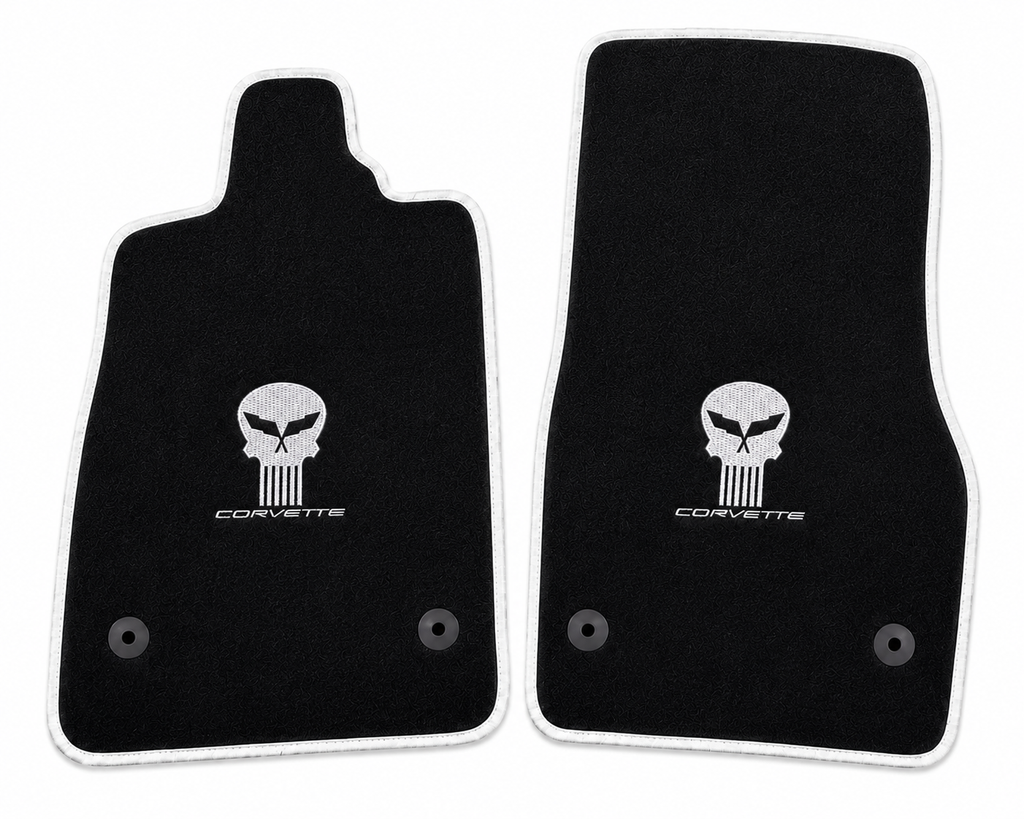 Corvette Jake Skull Carpet Floor Mat, Custom Car Mat