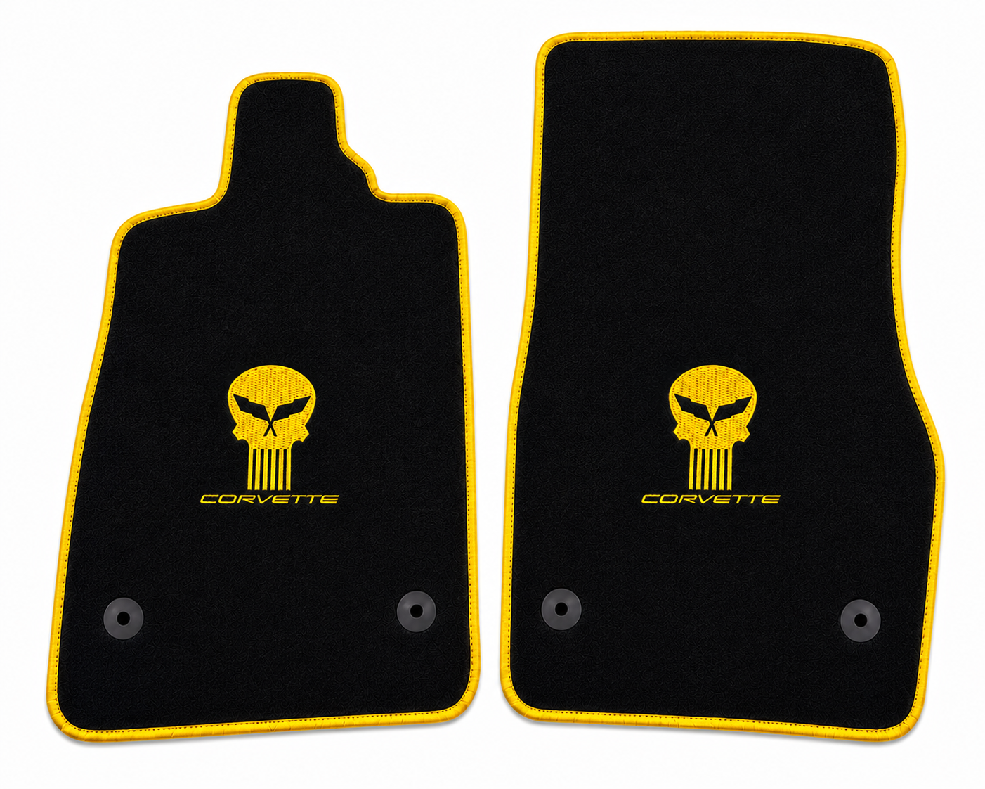 Corvette Jake Skull Carpet Floor Mat, Custom Car Mat