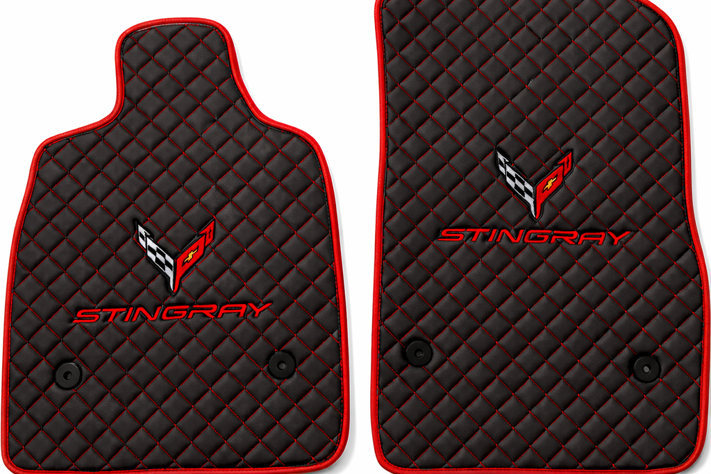 For All Corvette C8 Stingray Leather Car Floor Mats Custom fit for Corvette C8 Stingray Carpet Liner