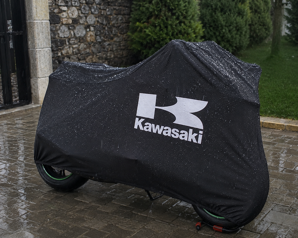 Kawasaki Motorcycle Protective Outdoor Cover – Rain, Sun & Dust Resistant