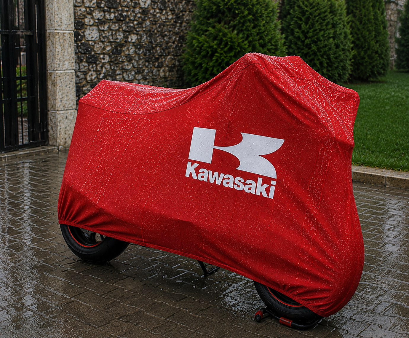 Kawasaki Motorcycle Protective Outdoor Cover – Rain, Sun & Dust Resistant