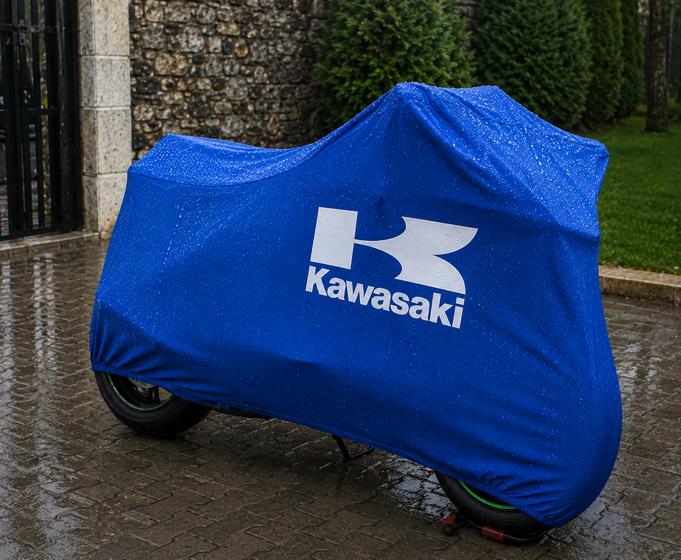 Kawasaki Motorcycle Protective Outdoor Cover – Rain, Sun & Dust Resistant