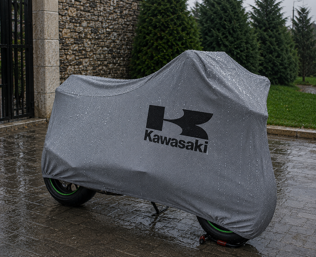 Kawasaki Motorcycle Protective Outdoor Cover – Rain, Sun & Dust Resistant