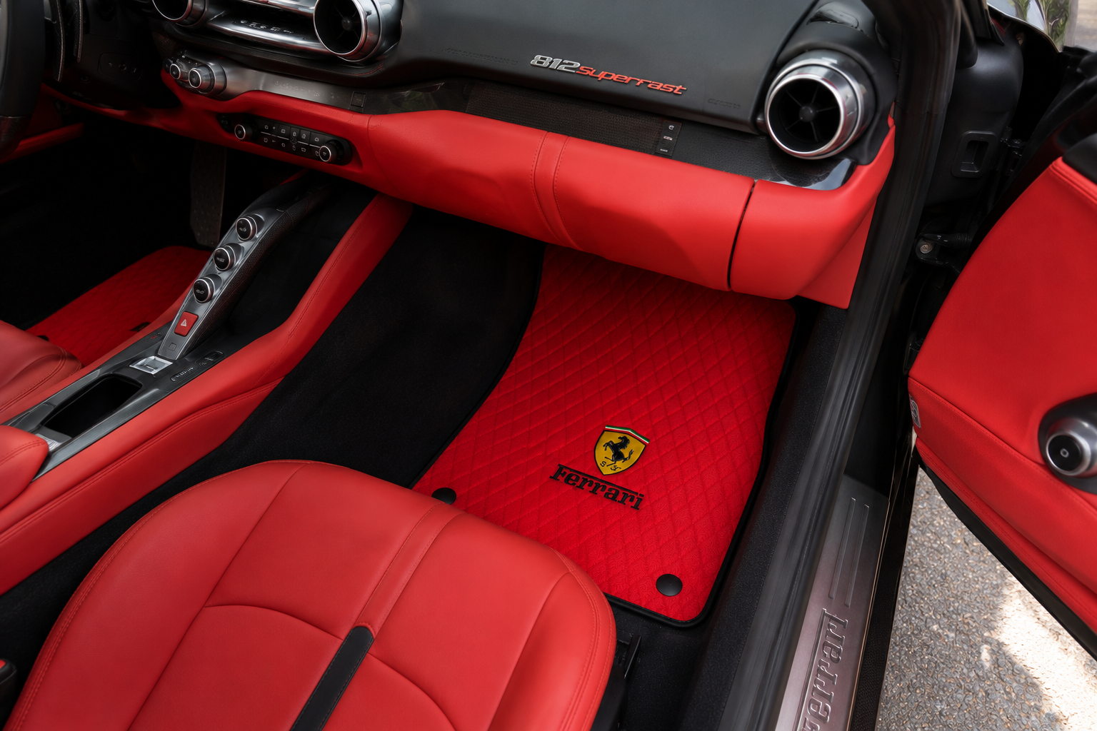 For FERRARI Leather Car Mat, Luxury Custom-Made for Your Vehicle After Ordering, A++