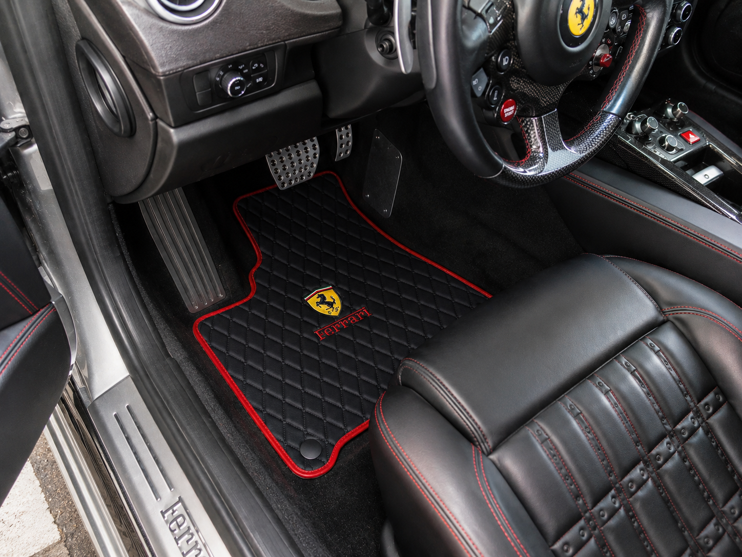 For FERRARI Leather Car Mat, Luxury Custom-Made for Your Vehicle After Ordering, A++