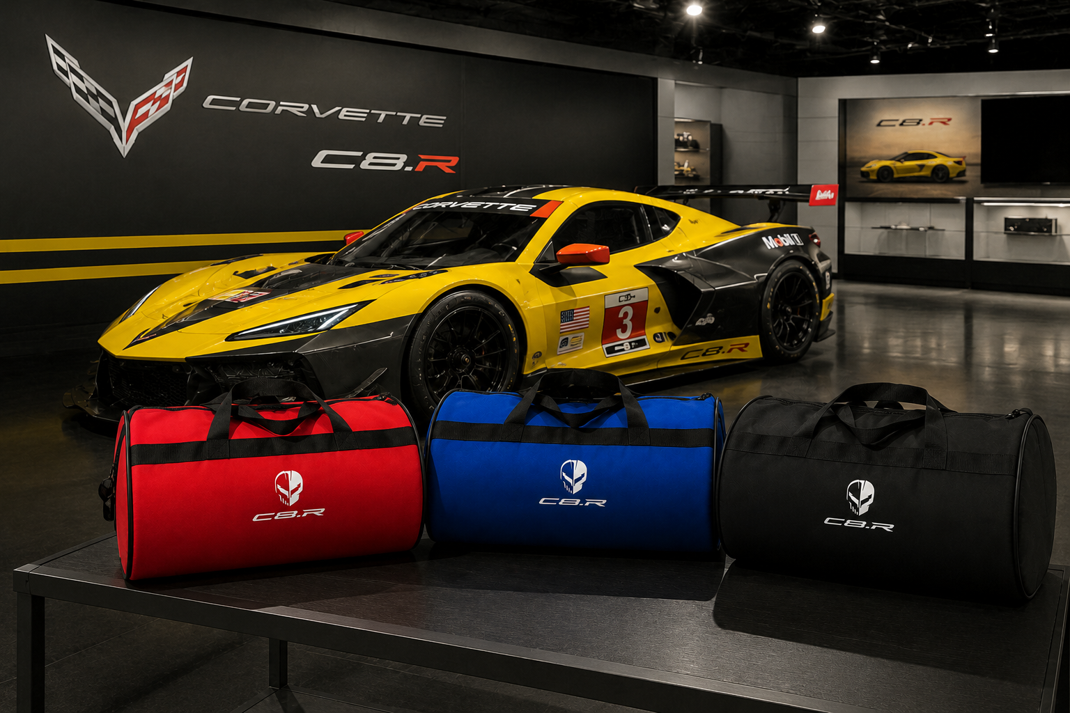 CORVETTE Trunk Bag, 12" × 20"inch ( C8.R-Z06-Jake Skull-Stingray-Z07-Z51-ZR1 )