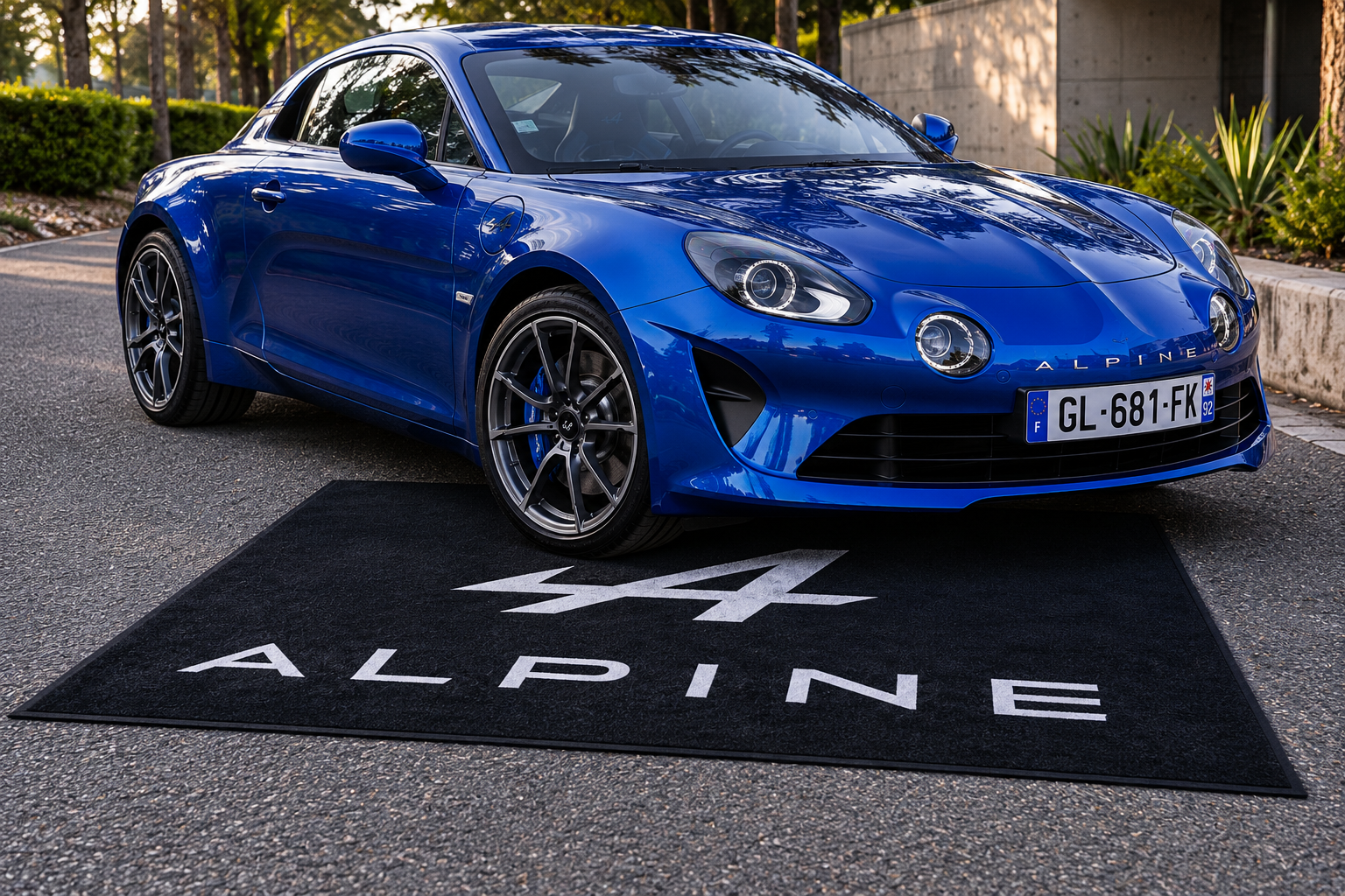 ALPİNE Garage Floor Mat 5x7 FT (60x87 Inches) Premium Showroom Rug & Wall Decor Luxury Racing Style