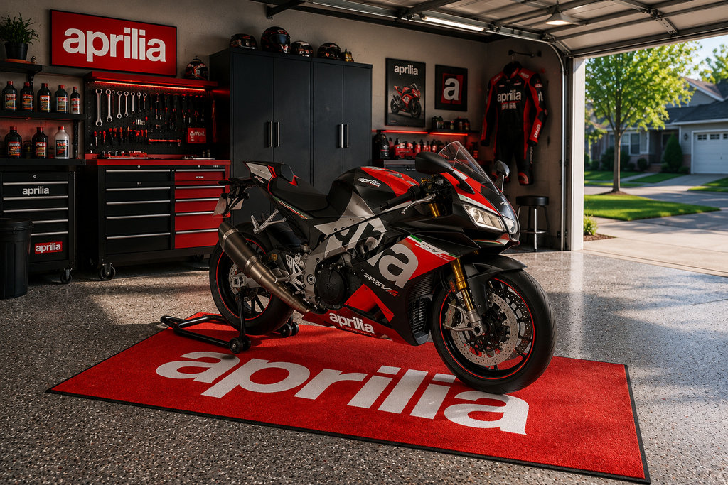 Aprilia Motorcycle Garage Mat – Premium Garage Floor Protection 32x87 Inch