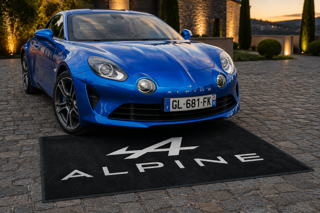 ALPİNE Garage Floor Mat 5x7 FT (60x87 Inches) Premium Showroom Rug & Wall Decor Luxury Racing Style
